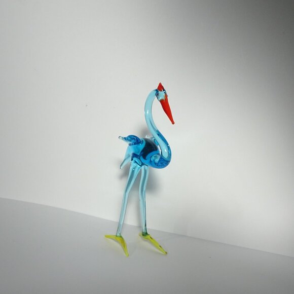 Vintage Glass Bird Figurine Stork - Picture 4 of 5